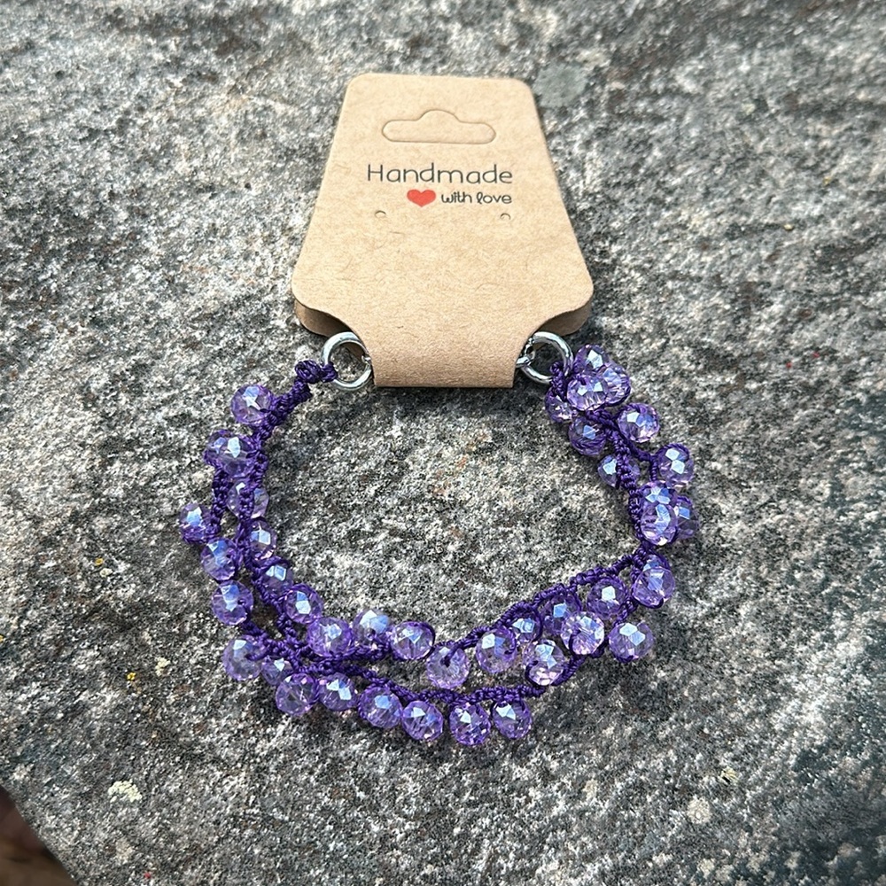 Purple crystal bracelet - Picture 6 of 7